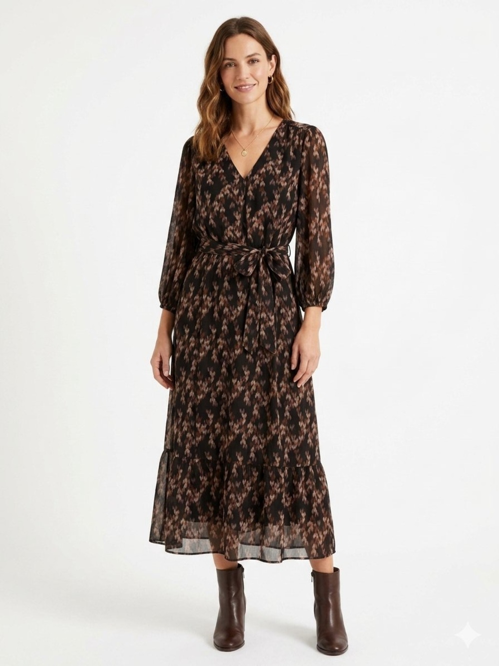 Large Lauren Conrad Women's Flowy 3/4 Sleeve Maxi Dress Size L